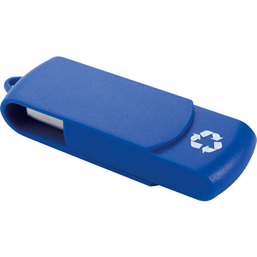 USB Stick Zum Heraus Drehen Aus 100% Recycling-Material , blau MB , 32 GB , ABS MB , 2.5 - 6 MB/s MB , 6,00cm x 1,05cm x 1,80cm (Länge x Höhe x Breite), Bild 1