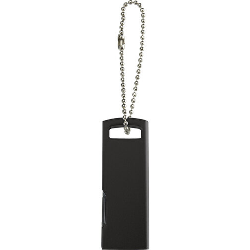 Superflacher USB Stick Mit Metallkette , schwarz MB , 4 GB , Aluminium MB , 2.5 - 6 MB/s MB , 4,00cm x 0,30cm x 1,40cm (Länge x Höhe x Breite), Bild 1