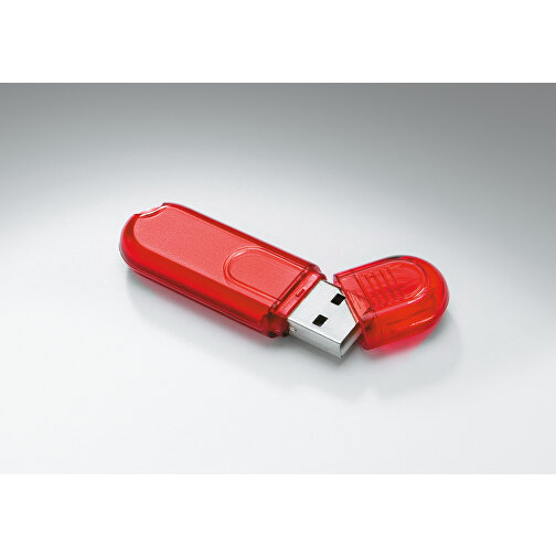 Mini USB Stick , transparent rot MB , 8 GB , ABS MB , 2.5 - 6 MB/s MB , 5,90cm x 0,90cm x 1,80cm (Länge x Höhe x Breite), Bild 3