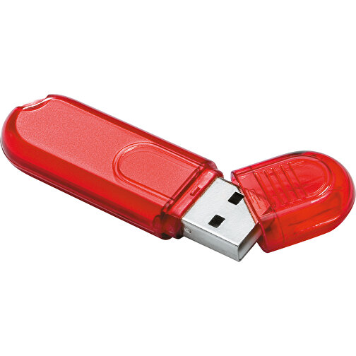 Mini USB Stick , transparent rot MB , 1 GB , ABS MB , 2.5 - 6 MB/s MB , 5,90cm x 0,90cm x 1,80cm (Länge x Höhe x Breite), Bild 1