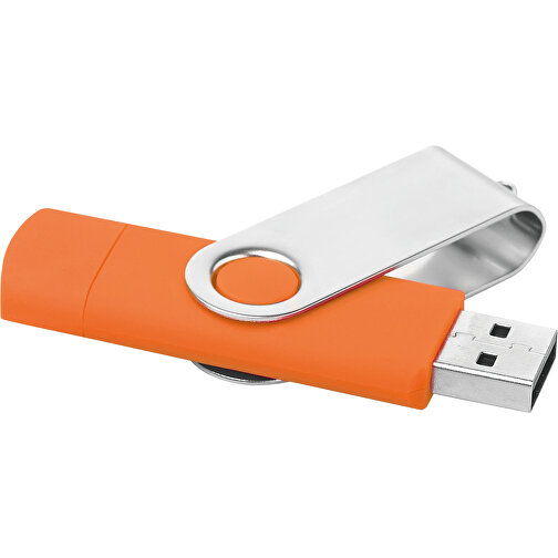 On The Go USB Stick , orange MB , 32 GB , ABS, Metall MB , 2.5 - 6 MB/s MB , 7,00cm x 1,10cm x 2,00cm (Länge x Höhe x Breite), Bild 2