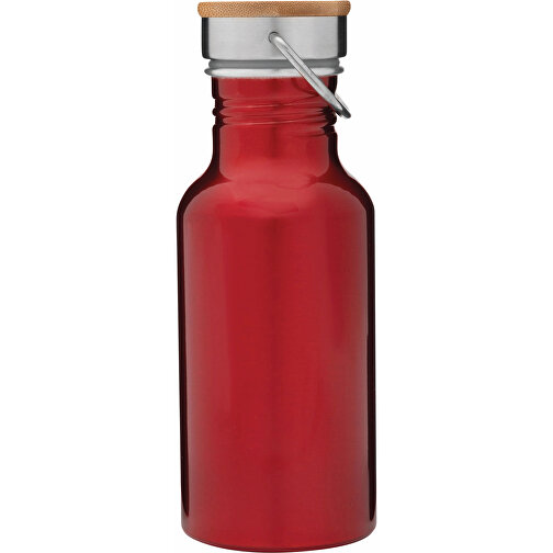 Aluminium Trinkflasche ECO TRANSIT , rot, Aluminium / Edelstahl / Bambus, 19,00cm (Höhe), Bild 3