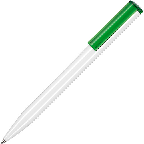 Kugelschreiber LIFT RECYCLED , Ritter-Pen, weiß / grün transparent, ABS-Kunststoff, 14,00cm (Länge), Bild 2