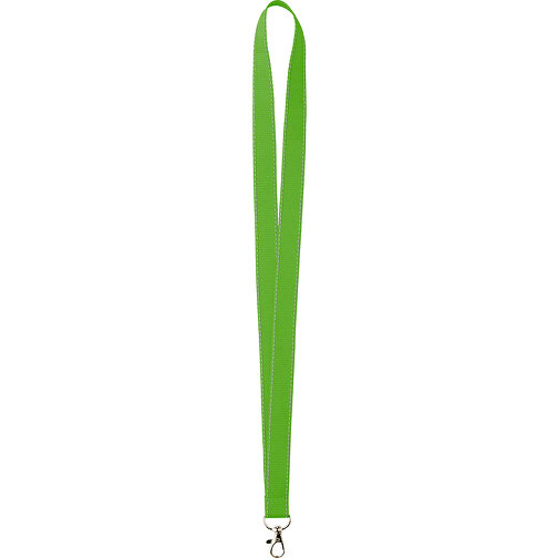 25 Mm Lanyard Mit Reflektierenden Fäden , apfelgrün, Polyester, 90,00cm x 2,50cm (Länge x Breite), Bild 1