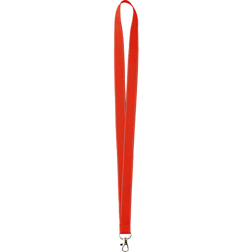 15 Mm Lanyard Mit Reflektierenden Fäden , rot, Polyester, 90,00cm x 1,50cm (Länge x Breite), Bild 1