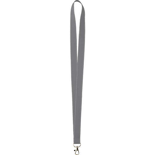 10 Mm Lanyard Mit Reflektierenden Fäden , grau, Polyester, 90,00cm x 1,00cm (Länge x Breite), Bild 1