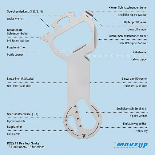 Set de cadeaux / articles cadeaux : ROMINOX® Key Tool Snake (18 functions) emballage à motif Viel , Image 10