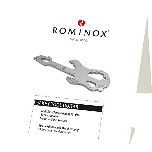 ROMINOX® Key Tool Guitar / Gitarre (19 Funktionen) , Edelstahl, 7,00cm x 0,23cm x 3,20cm (Länge x Höhe x Breite), Bild 5