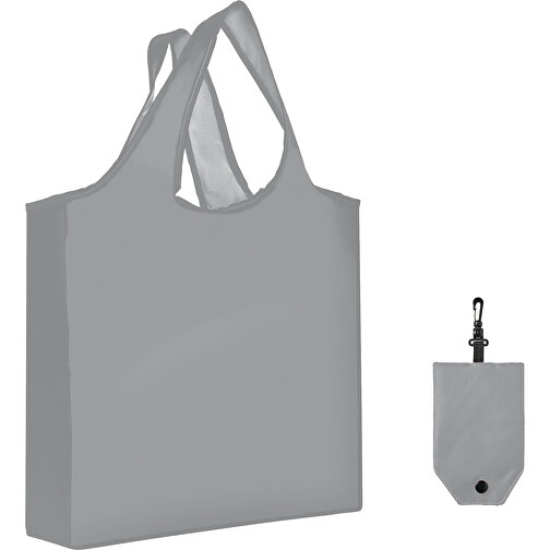 Full Color Faltbare Einkaufstasche Mit Hülle , grau, Polyester, 12,00cm x 58,00cm x 39,00cm (Länge x Höhe x Breite), Bild 1