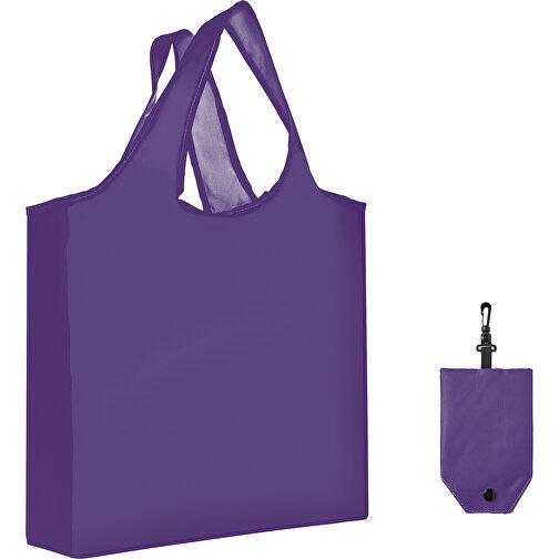 Full Color Faltbare Einkaufstasche Mit Hülle , lila, Polyester, 12,00cm x 58,00cm x 39,00cm (Länge x Höhe x Breite), Bild 1