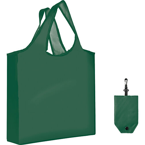 Full Color Faltbare Einkaufstasche Mit Hülle , kiefer grün, Polyester, 12,00cm x 58,00cm x 39,00cm (Länge x Höhe x Breite), Bild 1