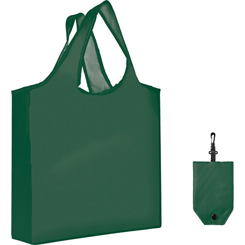 Full Color Faltbare Einkaufstasche Mit Hülle , tannengrün, Polyester, 12,00cm x 58,00cm x 39,00cm (Länge x Höhe x Breite), Bild 1