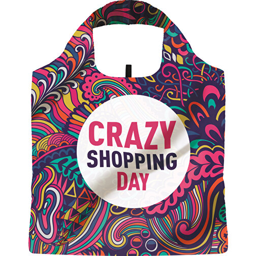 Full Color Faltbare Einkaufstasche Mit Hülle , schwarz, Polyester, 50,00cm x 39,00cm (Höhe x Breite), Bild 2