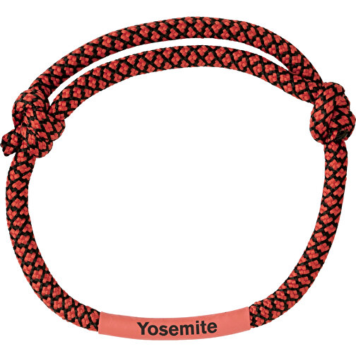 Verstellbares Kordel-Armband , rot, Polyester, 30,00cm x 0,50cm (Länge x Breite), Bild 1