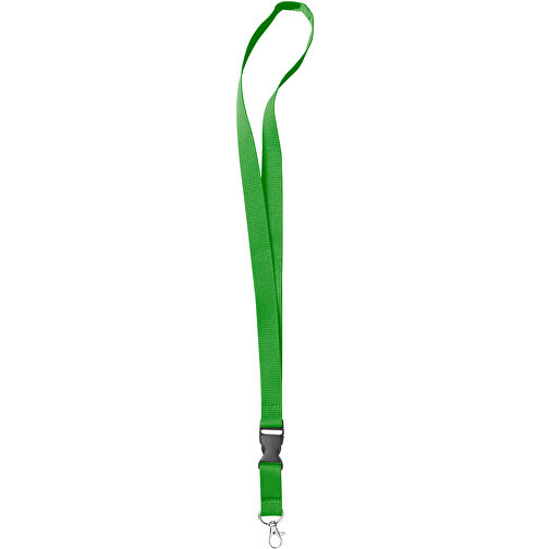 25 Mm Sicherheits Lanyard , grün, Polyester, 92,00cm x 2,50cm (Länge x Breite), Bild 1
