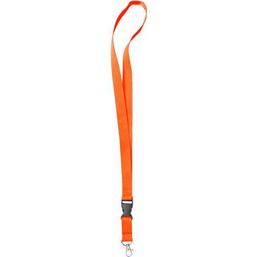 10 Mm Sicherheits Lanyard , orange, Polyester, 92,00cm x 1,00cm (Länge x Breite), Bild 1