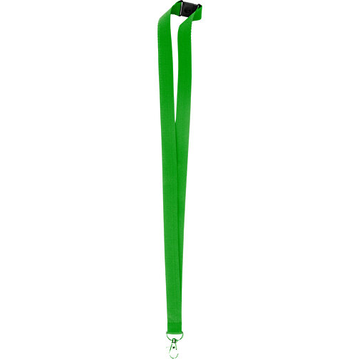 10 Mm Sicherheits Lanyard , grün, Polyester, 90,00cm x 1,00cm (Länge x Breite), Bild 2