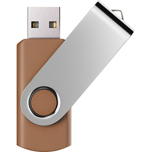 USB-Stick SWING Color 2.0 4 GB , Promo Effects MB , braun / silber MB , 4 GB , Kunststoff/ Aluminium MB , 5,70cm x 1,00cm x 1,90cm (Länge x Höhe x Breite), Bild 1