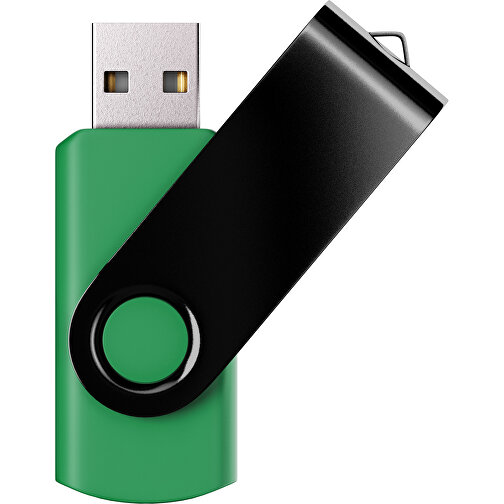 USB-Stick SWING Color 2.0 2 GB , Promo Effects MB , grün / schwarz MB , 2 GB , Kunststoff/ Aluminium MB , 5,70cm x 1,00cm x 1,90cm (Länge x Höhe x Breite), Bild 1