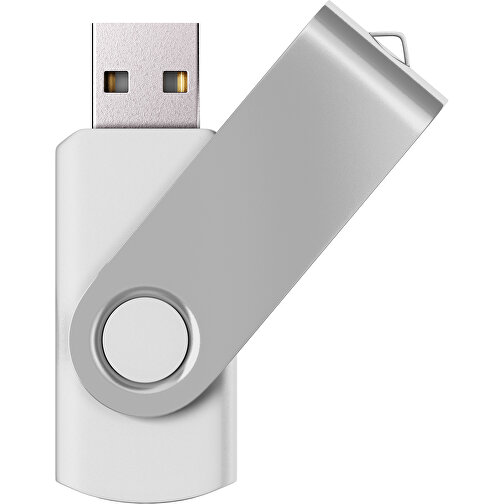 USB-Stick SWING Color 2.0 2 GB , Promo Effects MB , weiß / hellgrau MB , 2 GB , Kunststoff/ Aluminium MB , 5,70cm x 1,00cm x 1,90cm (Länge x Höhe x Breite), Bild 1
