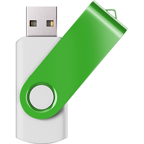 USB-Stick SWING Color 2.0 2 GB , Promo Effects MB , weiß / grasgrün MB , 2 GB , Kunststoff/ Aluminium MB , 5,70cm x 1,00cm x 1,90cm (Länge x Höhe x Breite), Bild 1
