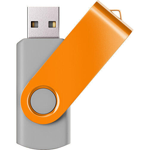 USB-Stick SWING Color 2.0 2 GB , Promo Effects MB , grau / gelborange MB , 2 GB , Kunststoff/ Aluminium MB , 5,70cm x 1,00cm x 1,90cm (Länge x Höhe x Breite), Bild 1