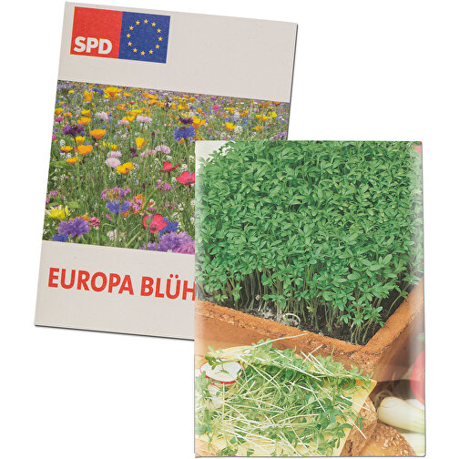 Samentütchen Mini - Recyclingpapier - Gartenkresse , individuell, Saatgut, Papier, 6,30cm x 9,80cm (Länge x Breite), Bild 1