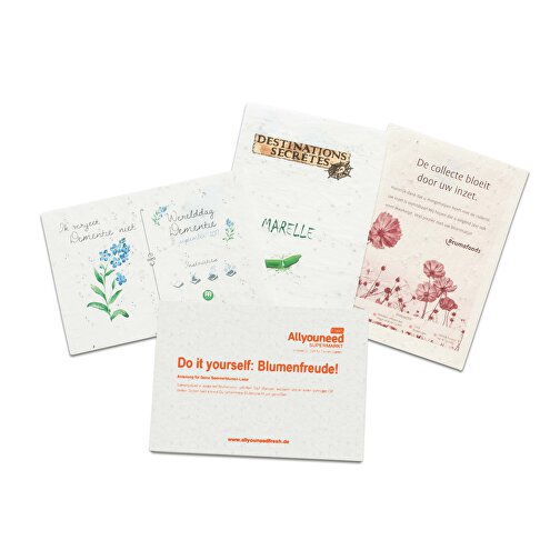Papier ensemencé - carte A5 - 14,8 x 21 cm - mélange d herbes aromatiques - impression quadri re, Image 2