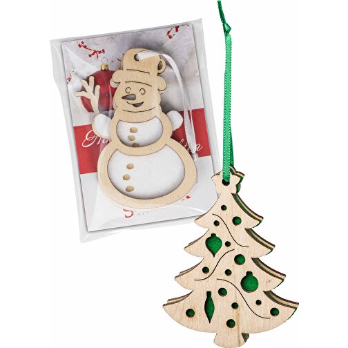 Pendentif en feutrine et en bois - Arbre de Noël dans un sac promotionnel, Image 1
