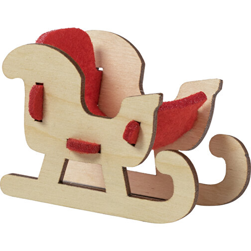 Carte de voeux avec puzzle en bois et feutrine - Traîneaux 4/0-c, Image 1