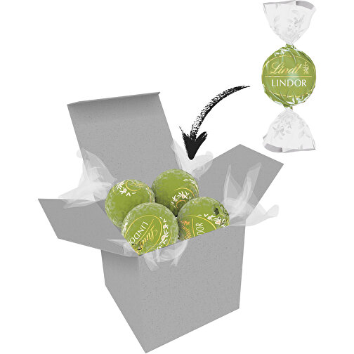 Color Lindor Box - Graskarton - Pistazie , Lindt, grün, Pappe, 5,50cm x 5,50cm x 5,50cm (Länge x Höhe x Breite), Bild 1