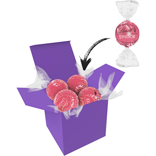 Color Lindor Box - Lila - Erdbeer-Sahne , Lindt, rosa, Pappe, 5,50cm x 5,50cm x 5,50cm (Länge x Höhe x Breite), Bild 1