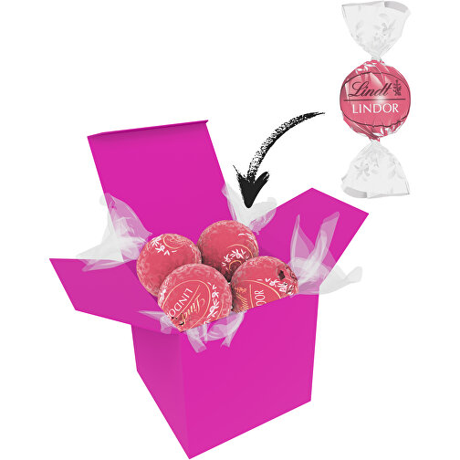 Color Lindor Box - Pink - Erdbeer-Sahne , Lindt, rosa, Pappe, 5,50cm x 5,50cm x 5,50cm (Länge x Höhe x Breite), Bild 1
