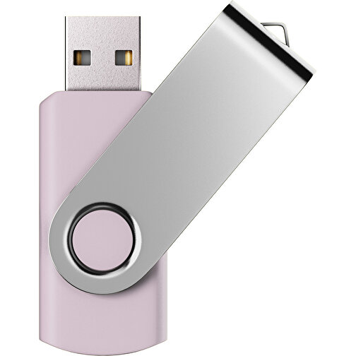 USB-Stick SWING Color 2.0 16 GB , Promo Effects MB , zartrosa / silber MB , 16 GB , Kunststoff/ Aluminium MB , 5,70cm x 1,00cm x 1,90cm (Länge x Höhe x Breite), Bild 1