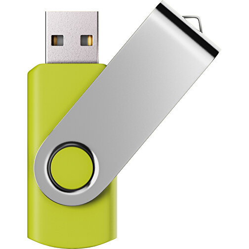 USB-Stick SWING Color 2.0 64 GB , Promo Effects MB , hellgrün / silber MB , 65 GB , Kunststoff/ Aluminium MB , 5,70cm x 1,00cm x 1,90cm (Länge x Höhe x Breite), Bild 1