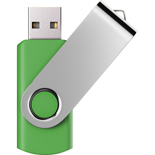 USB-Stick SWING Color 2.0 8 GB , Promo Effects MB , grasgrün / silber MB , 8 GB , Kunststoff/ Aluminium MB , 5,70cm x 1,00cm x 1,90cm (Länge x Höhe x Breite), Bild 1