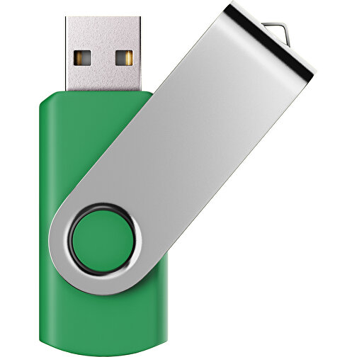 USB-Stick SWING Color 2.0 32 GB , Promo Effects MB , grün / silber MB , 32 GB , Kunststoff/ Aluminium MB , 5,70cm x 1,00cm x 1,90cm (Länge x Höhe x Breite), Bild 1