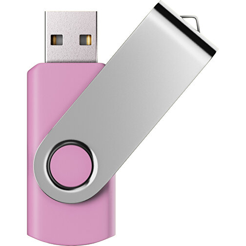 USB-Stick SWING Color 2.0 64 GB , Promo Effects MB , rosa / silber MB , 65 GB , Kunststoff/ Aluminium MB , 5,70cm x 1,00cm x 1,90cm (Länge x Höhe x Breite), Bild 1
