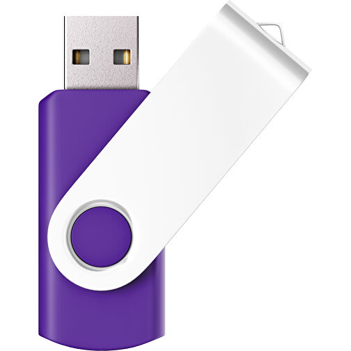 USB-Stick SWING Color 2.0 8 GB , Promo Effects MB , violet / weiß MB , 8 GB , Kunststoff/ Aluminium MB , 5,70cm x 1,00cm x 1,90cm (Länge x Höhe x Breite), Bild 1