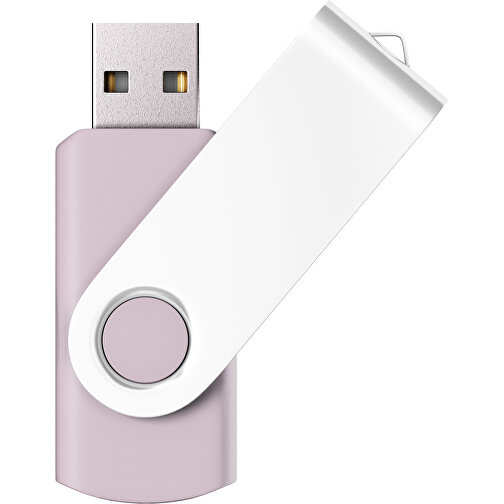 USB-Stick SWING Color 2.0 32 GB , Promo Effects MB , zartrosa / weiß MB , 32 GB , Kunststoff/ Aluminium MB , 5,70cm x 1,00cm x 1,90cm (Länge x Höhe x Breite), Bild 1
