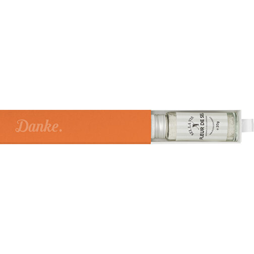 Dankebox Mini 'Fleur De Sel Aus Guérande' - Alt-orange , alt-orange, Papier, Pappe, Satin, 14,20cm x 3,40cm x 3,40cm (Länge x Höhe x Breite), Bild 1