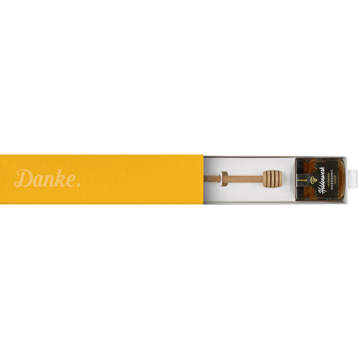 Dankebox 'Deutscher Imkerhonig' - Alt-gelb , alt-gelb, Papier, Pappe, Satin, 21,50cm x 5,50cm x 5,50cm (Länge x Höhe x Breite), Bild 1