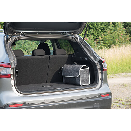 Kofferraumtasche CAR ASSISTANT (grau, schwarz, Polyester, 370g) als  Werbeartikel Auf