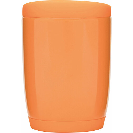 Keramikbecher EASY DAY , orange, Keramik / Silikon, 10,50cm (Höhe), Bild 2