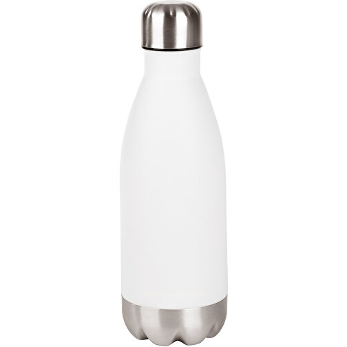 Trinkflasche PARKY , silber, weiß, Edelstahl / Kunststoff, 22,50cm (Höhe), Bild 1