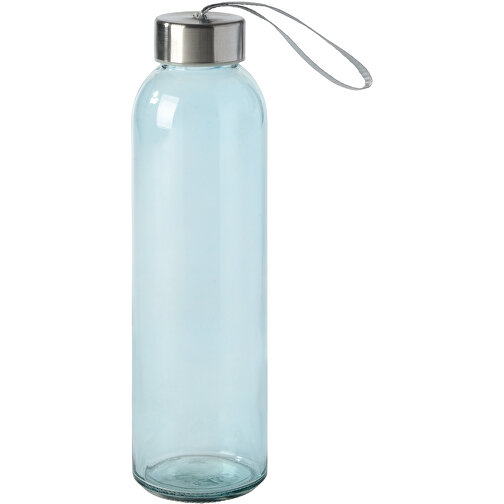 Glas-Trinkflasche TAKE SMART , blau, Glas / Edelstahl / Polyester / Kunststoff, 23,00cm (Höhe), Bild 1