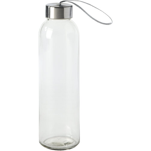 Glas-Trinkflasche TAKE SMART , transparent, Glas / Edelstahl / Polyester / Kunststoff, 23,00cm (Höhe), Bild 1