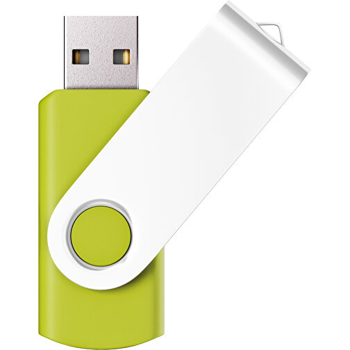 USB-Stick SWING Color 2.0 8 GB , Promo Effects MB , hellgrün / weiß MB , 8 GB , Kunststoff/ Aluminium MB , 5,70cm x 1,00cm x 1,90cm (Länge x Höhe x Breite), Bild 1