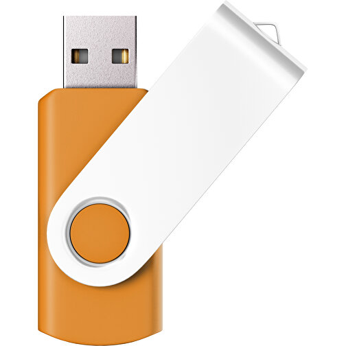 USB-Stick SWING Color 2.0 8 GB , Promo Effects MB , gelborange / weiss MB , 8 GB , Kunststoff/ Aluminium MB , 5,70cm x 1,00cm x 1,90cm (Länge x Höhe x Breite), Bild 1