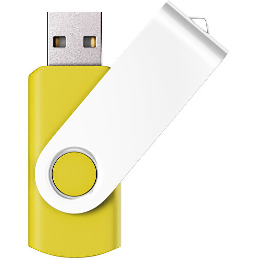 USB-Stick SWING Color 2.0 1 GB , Promo Effects MB , gelb / weiß MB , 1 GB , Kunststoff/ Aluminium MB , 5,70cm x 1,00cm x 1,90cm (Länge x Höhe x Breite), Bild 1